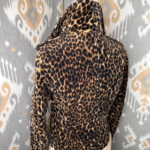 Ralph Lauren Denim & Supply Leopard Print Velvet Moto Jacket - Picture 1 of 16